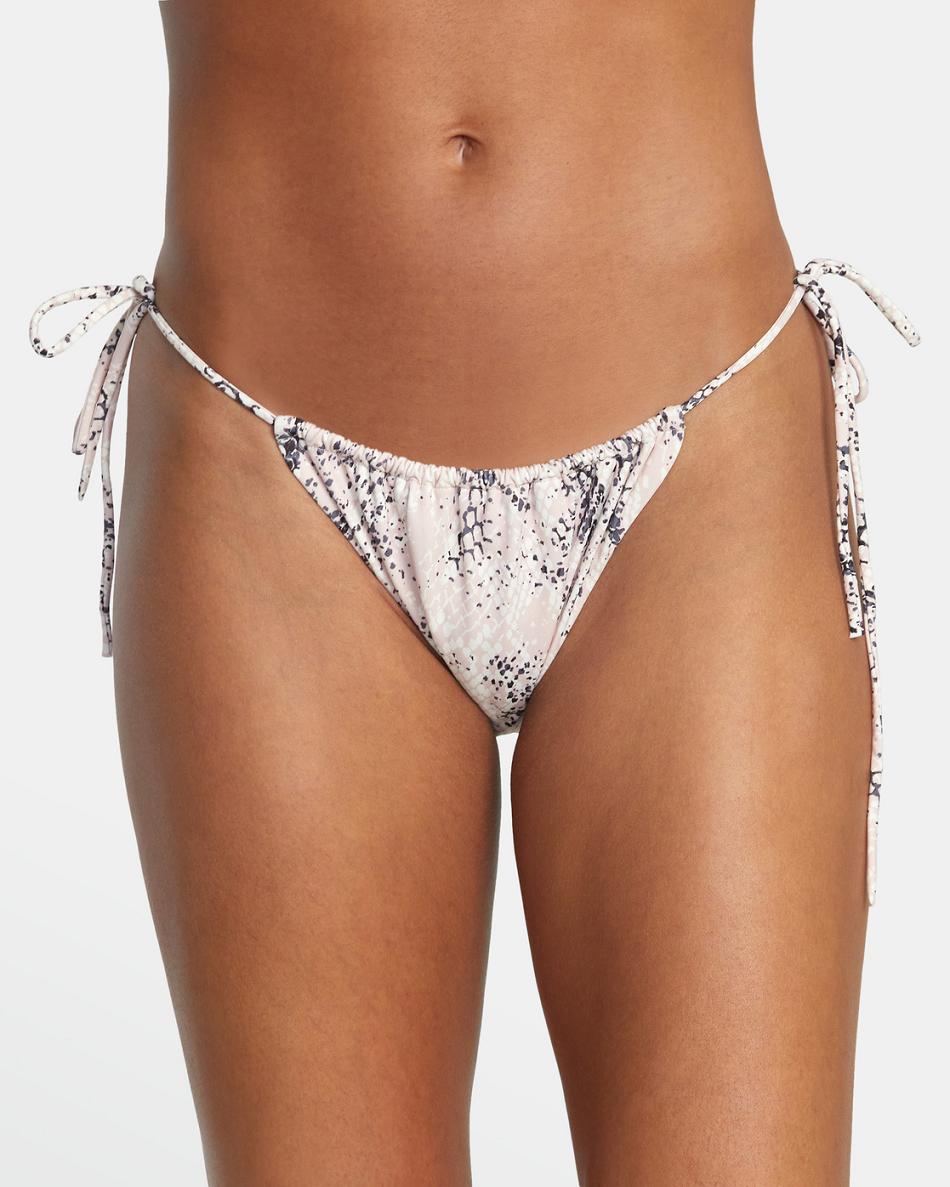 Rose Smoke Rvca Amphibian Tie-Side Skimpy Women's Bikini Bottoms | USCVG12956