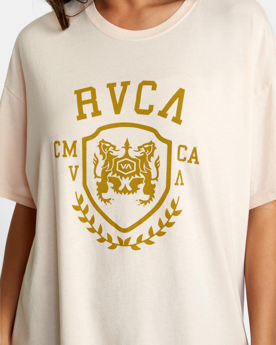 Rose Smoke Rvca VA Shield Boyfriend Women's T shirt | USJZR93467