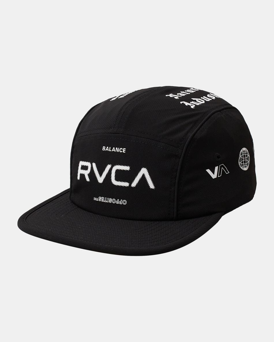 Rvca Black Rvca Yogger Strapback Men\'s Hats | QUSWA44589