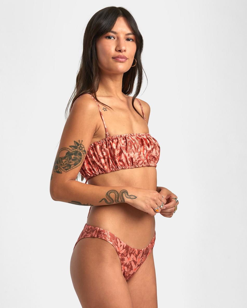 Sandlewood Rvca Oasis 2-Way Bandeau Women's Bikini Tops | USJBT18481