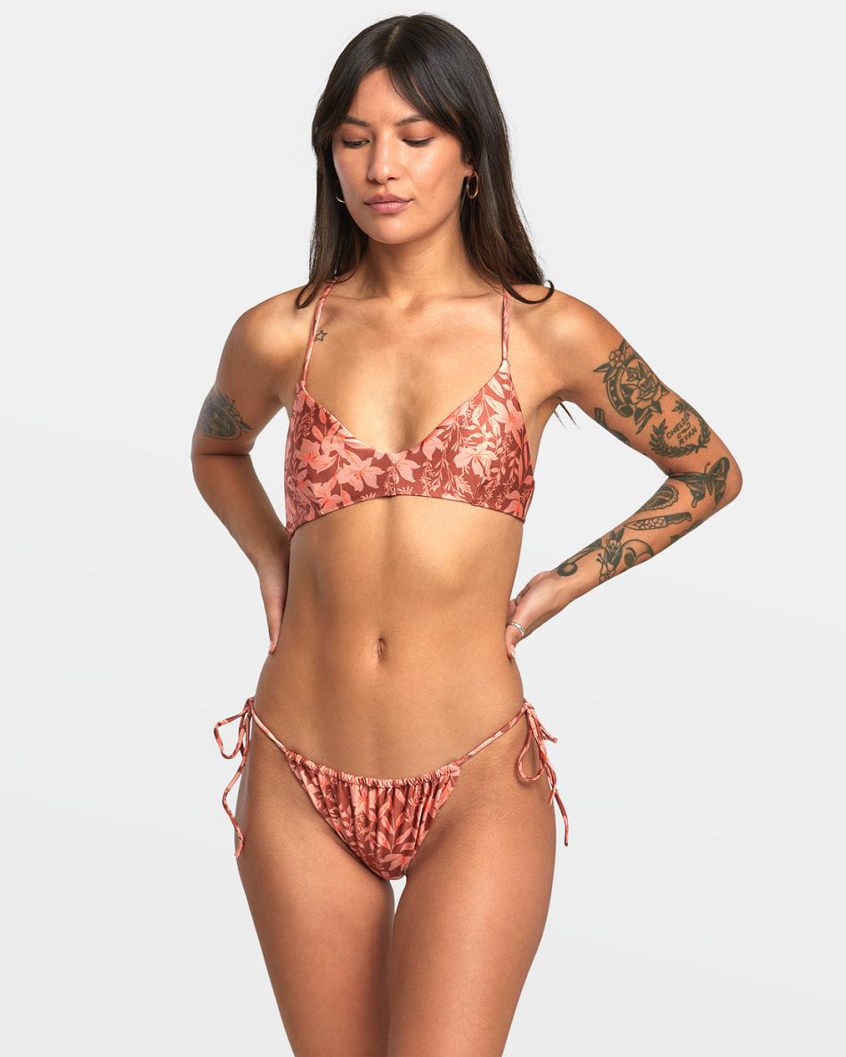 Sandlewood Rvca Oasis Crossback Women\'s Bikini Tops | UUSND99658