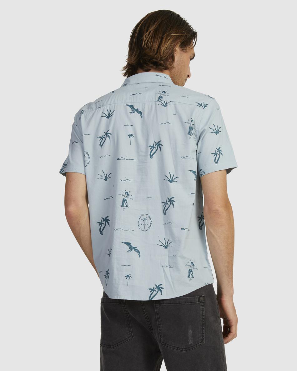 Scrub Rvca Hula Hands Short Sleeve Men's T shirt | QUSUV64195