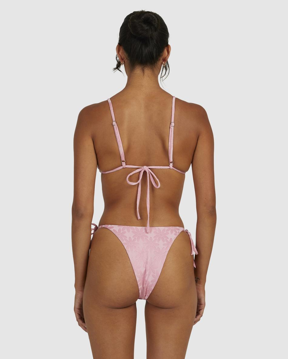 Sea Pink Rvca Daisy Slide Triangle Women's Bikini Tops | GUSUC93844