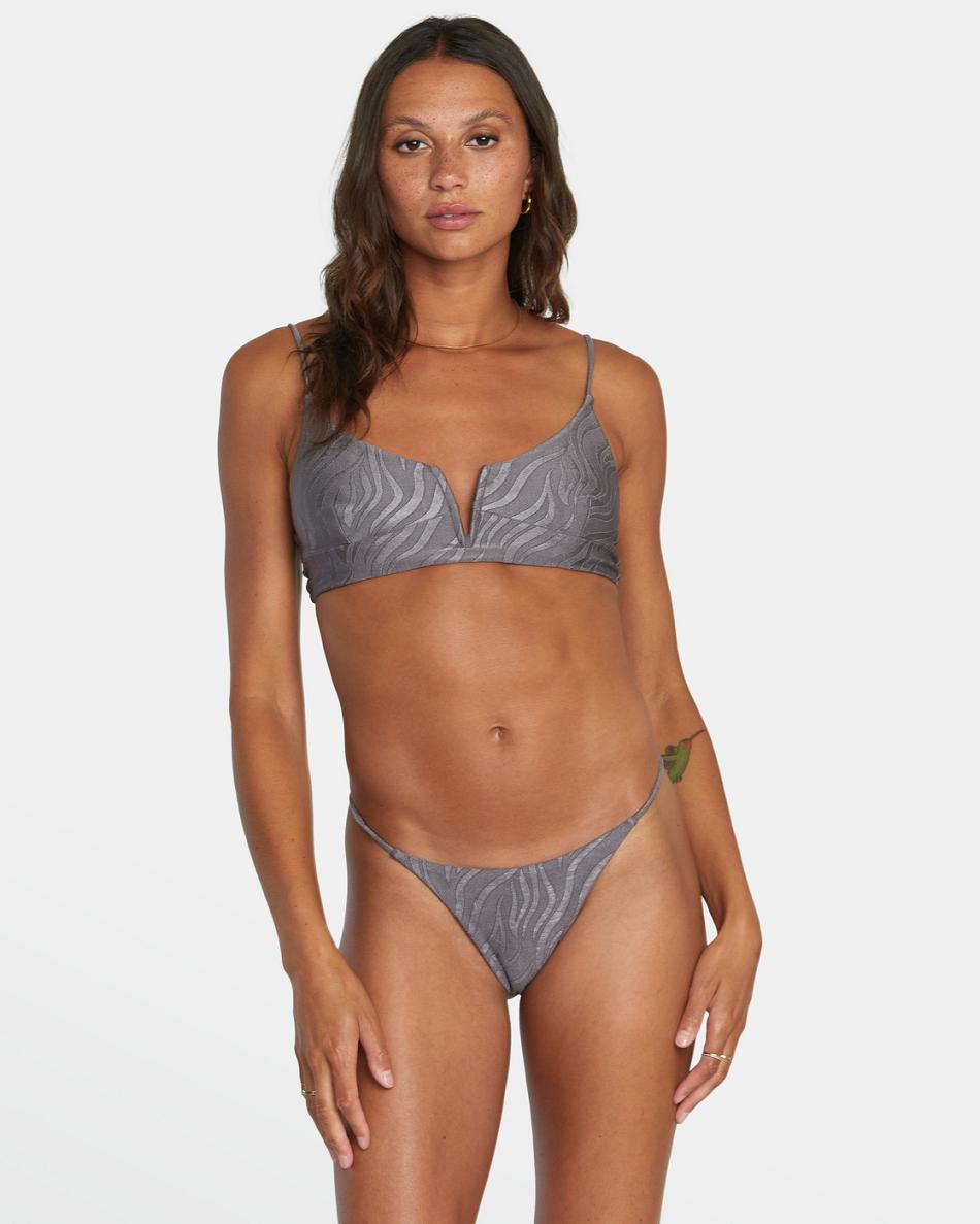 Shark Rvca Feral V-Wire Cropped Women\'s Bikini Tops | USNEJ99352