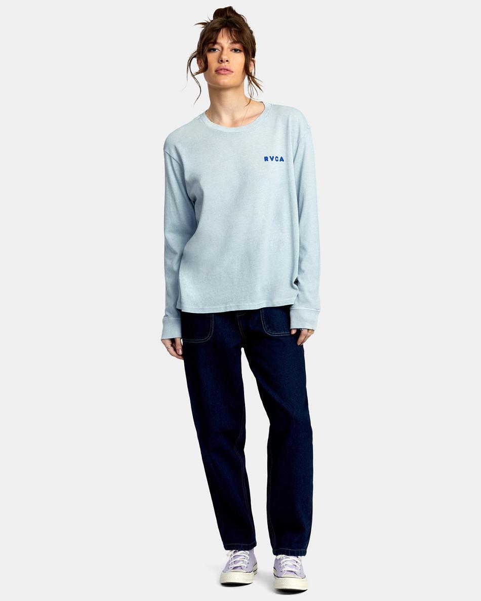 Shore Rvca Flower Friend Long Sleeve Women's T shirt | YUSGT74235