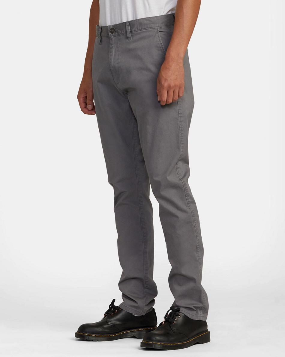 Smoke Rvca Daggers Twill Slim Fit Men's Pants | DUSVO77064