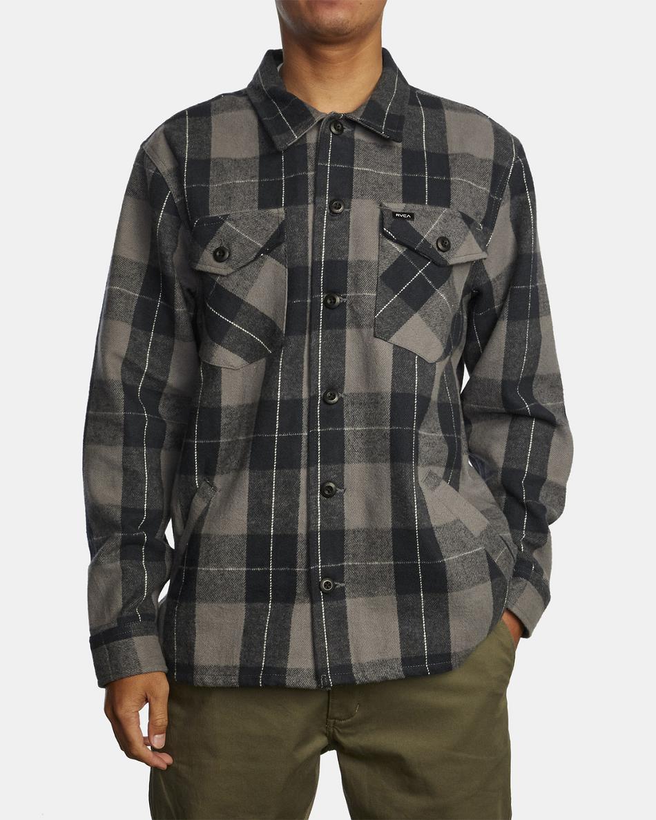 Smoke Rvca Flight Risk Shirt Men's Jackets | PUSQX18998