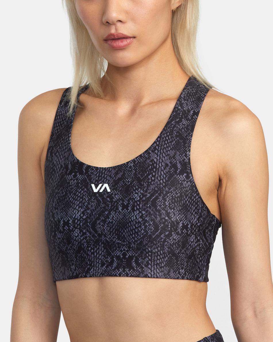 Snake Rvca VA Essential Mid Support Women's Workout Tops | USEGJ68424