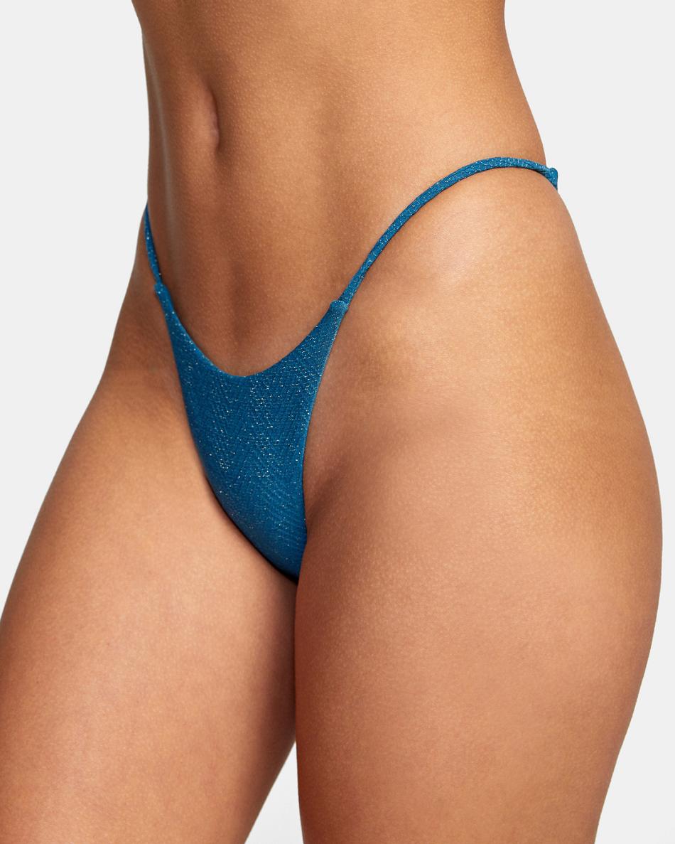 Snorkel Blue Rvca Brightside Skimpy French Women's Bikini Bottoms | USXMI97543