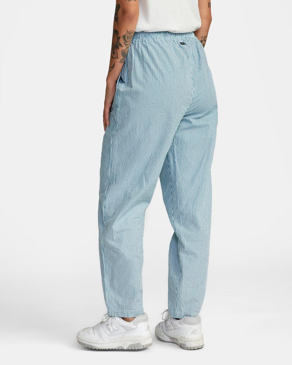 Snorkel Blue Rvca New Yume Seersucker Woven Women's Pants | USJBT63210