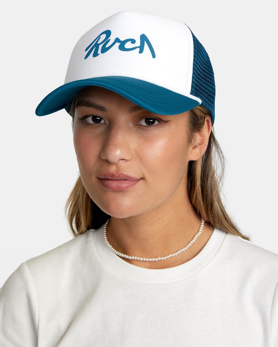 Snorkel Blue Rvca Unphased Trucker Women's Hats | ZUSNQ71130