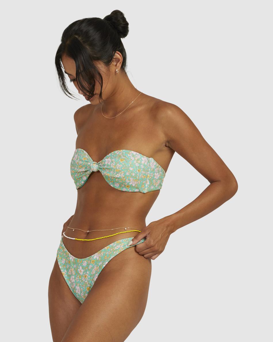 Spearmint Rvca PETAL FRENCH Women's Bikini Bottoms | PUSQX77842