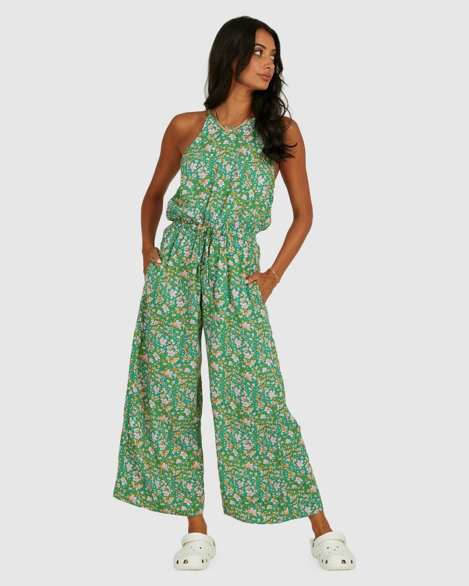 Spearmint Rvca PETAL JUMPSUIT Women's Dress | USDFL75188