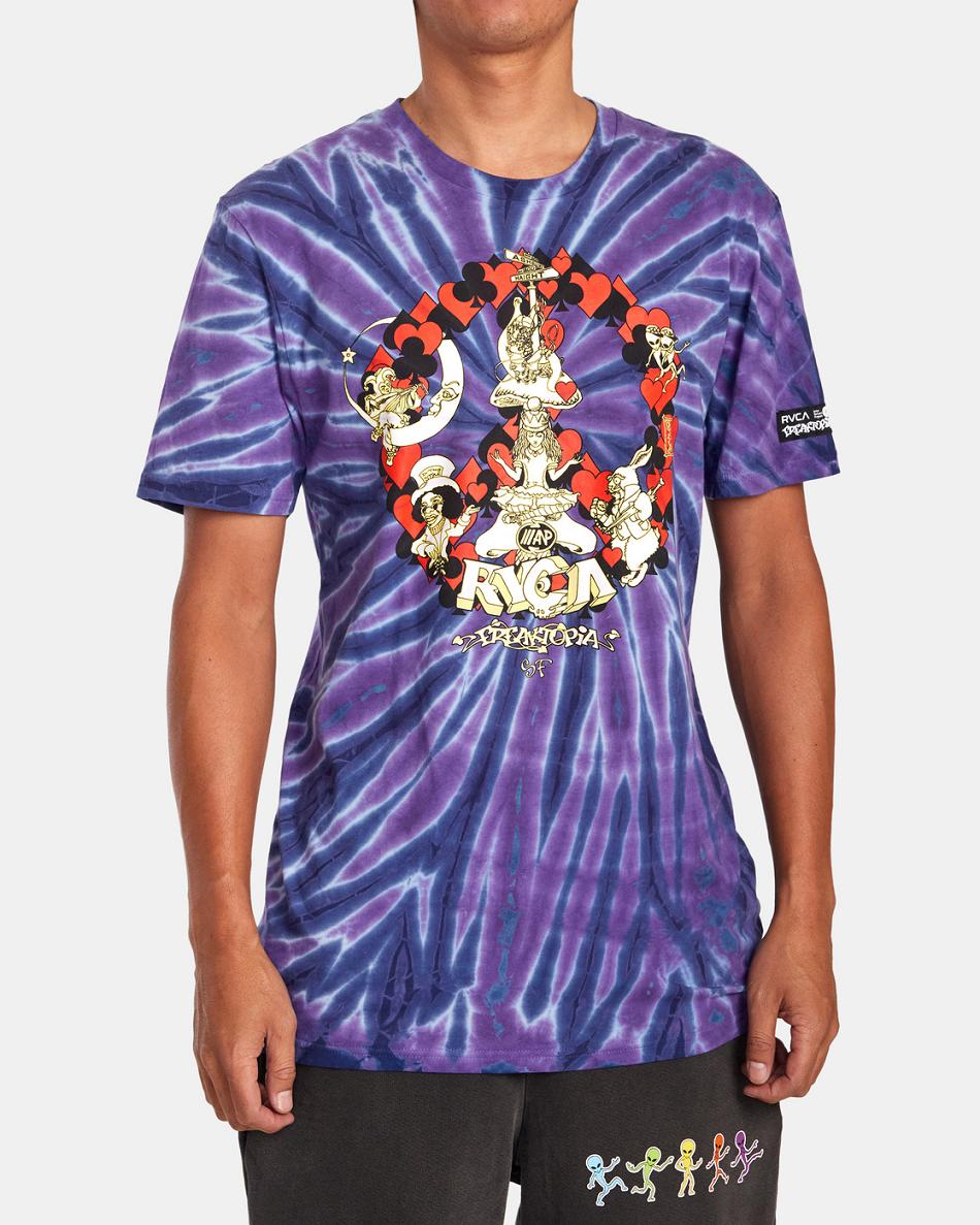 Tie Dye Rvca Freaktopia Alice Women's T shirt | USJVR49172