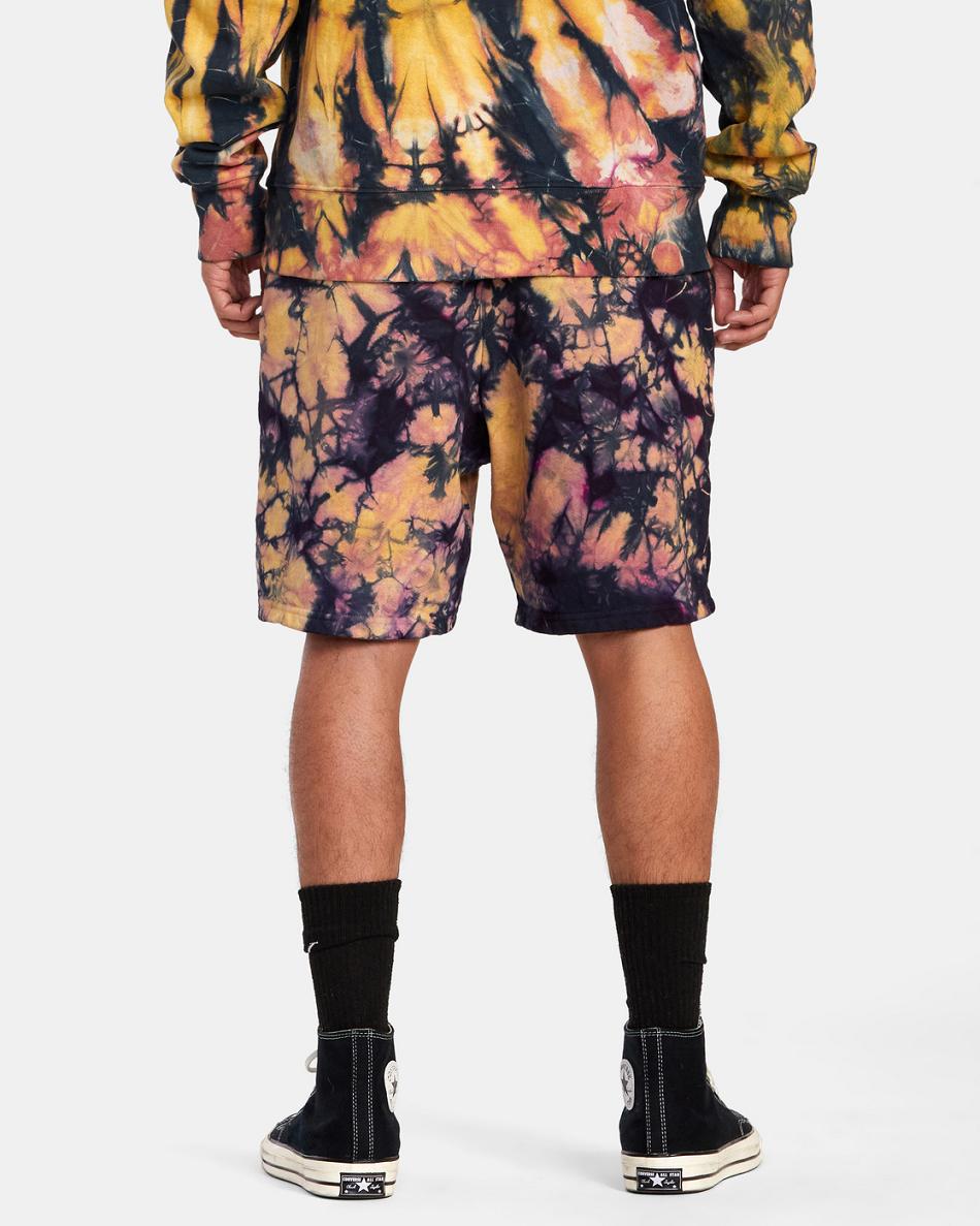 Tie Dye Rvca Freaktopia Love Your Mother Sweat Men's Shorts | DUSKV80557