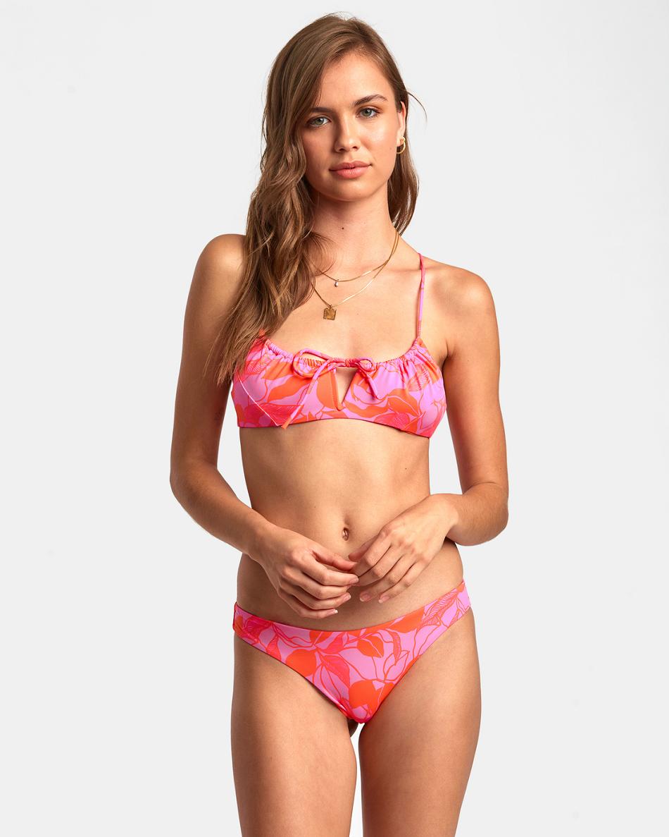 Torched Ginger Rvca Peony Cheeky Women's Bikini Bottoms | LUSTR34643