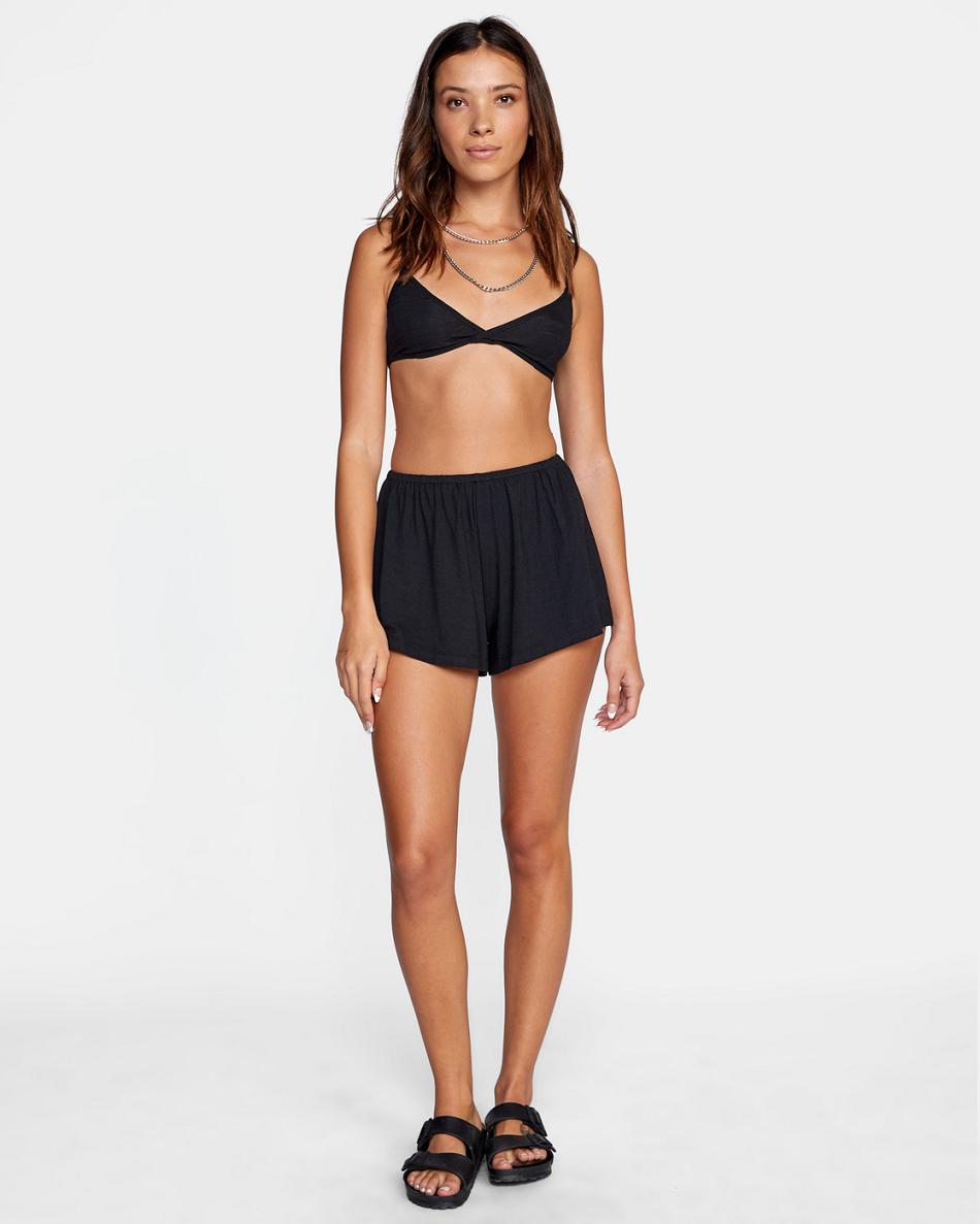 True Black Rvca Ex Girlfriend Barlette Women's Tanks | USNEJ82409