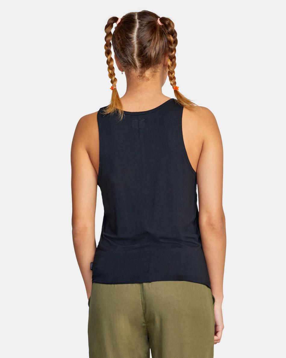 True Black Rvca Minted Women's Tanks | FUSUI80099