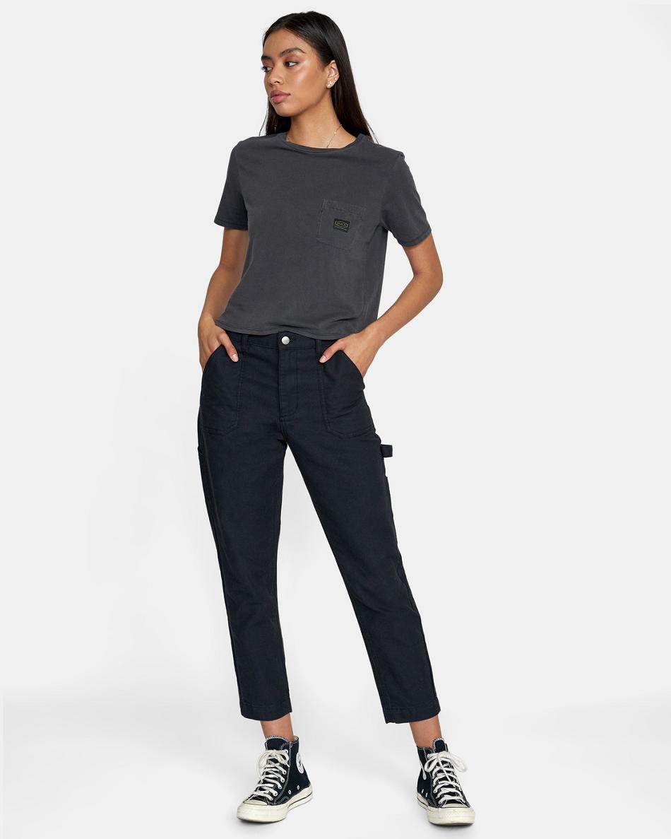 True Black Rvca Recession Pant Women's Pants | XUSBH35180