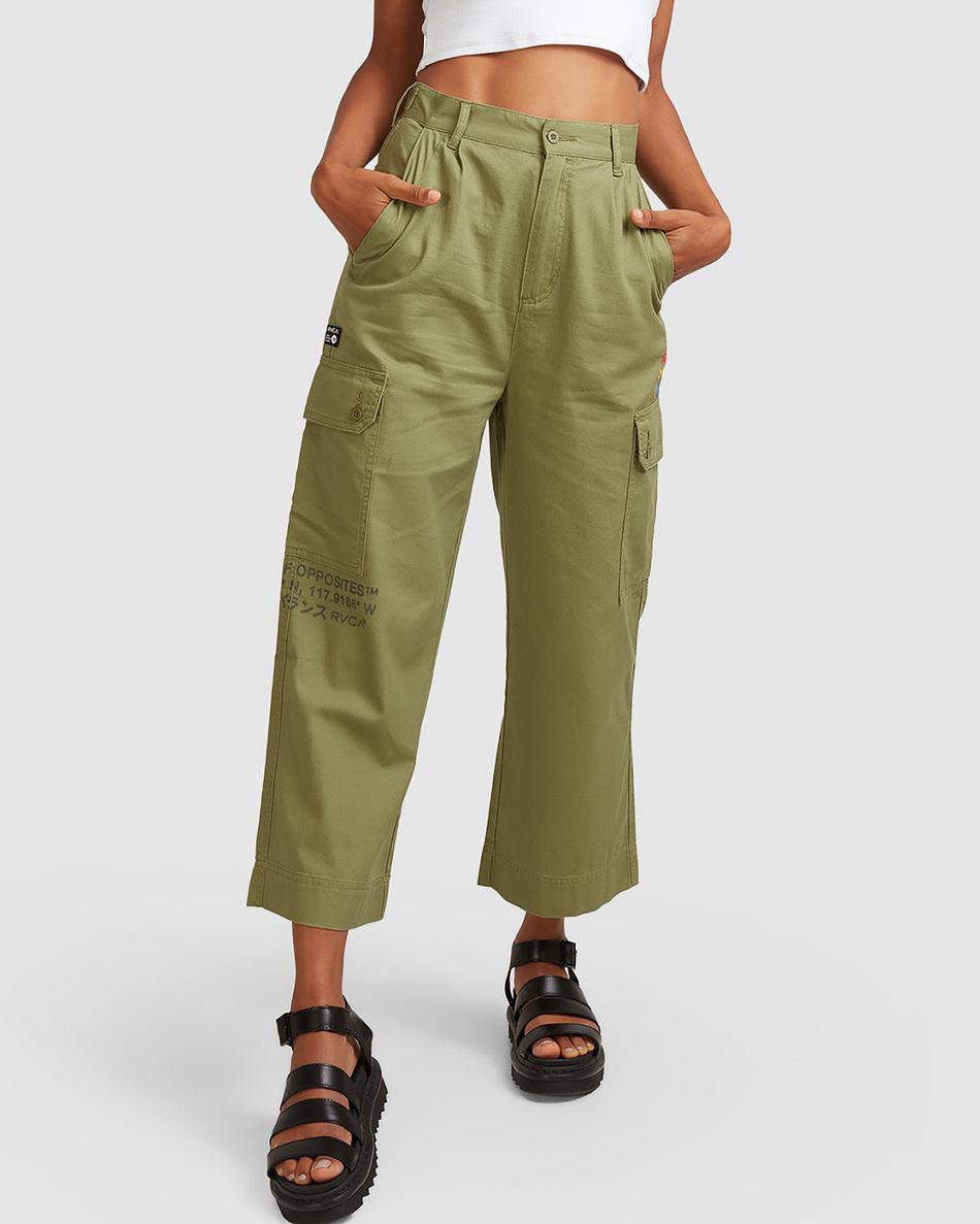 Utility Green Rvca Mel G Saigon Cargo Women's Pants | LUSTR40354