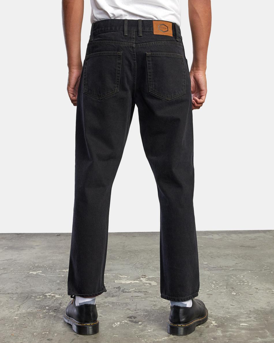 Vintage Black Rvca New Dawn Straight Fit Denim Men's Jeans | GUSUC20170