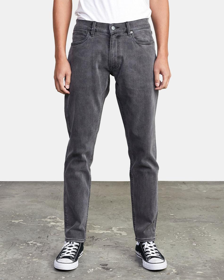 Vintage Charcoal Rvca Daggers Slim Fit Denim Men's Jeans | USDFL44956