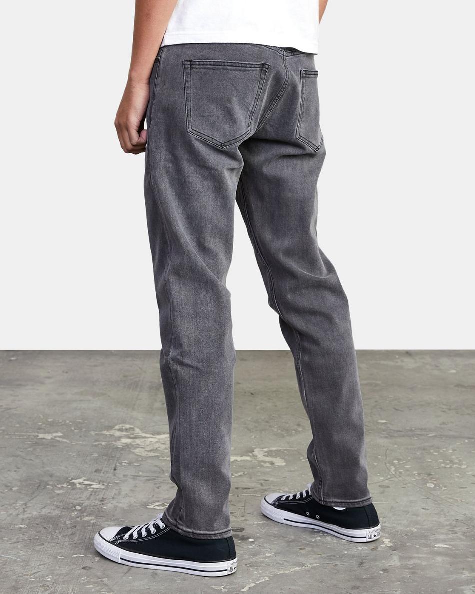 Vintage Charcoal Rvca Daggers Slim Fit Denim Men's Jeans | USDFL44956