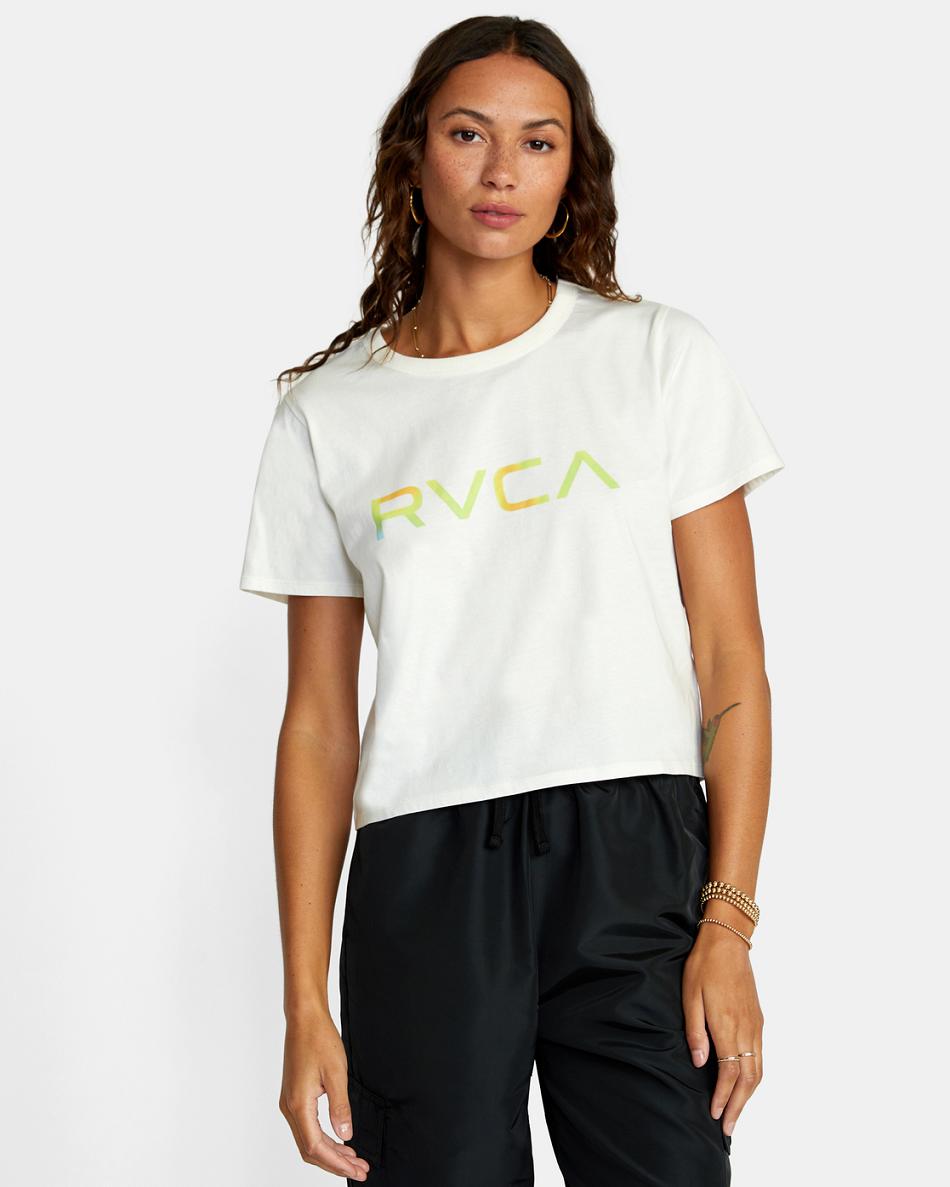 Vintage White Rvca Big Radiant Boxed Women\'s T shirt | USCVG10162