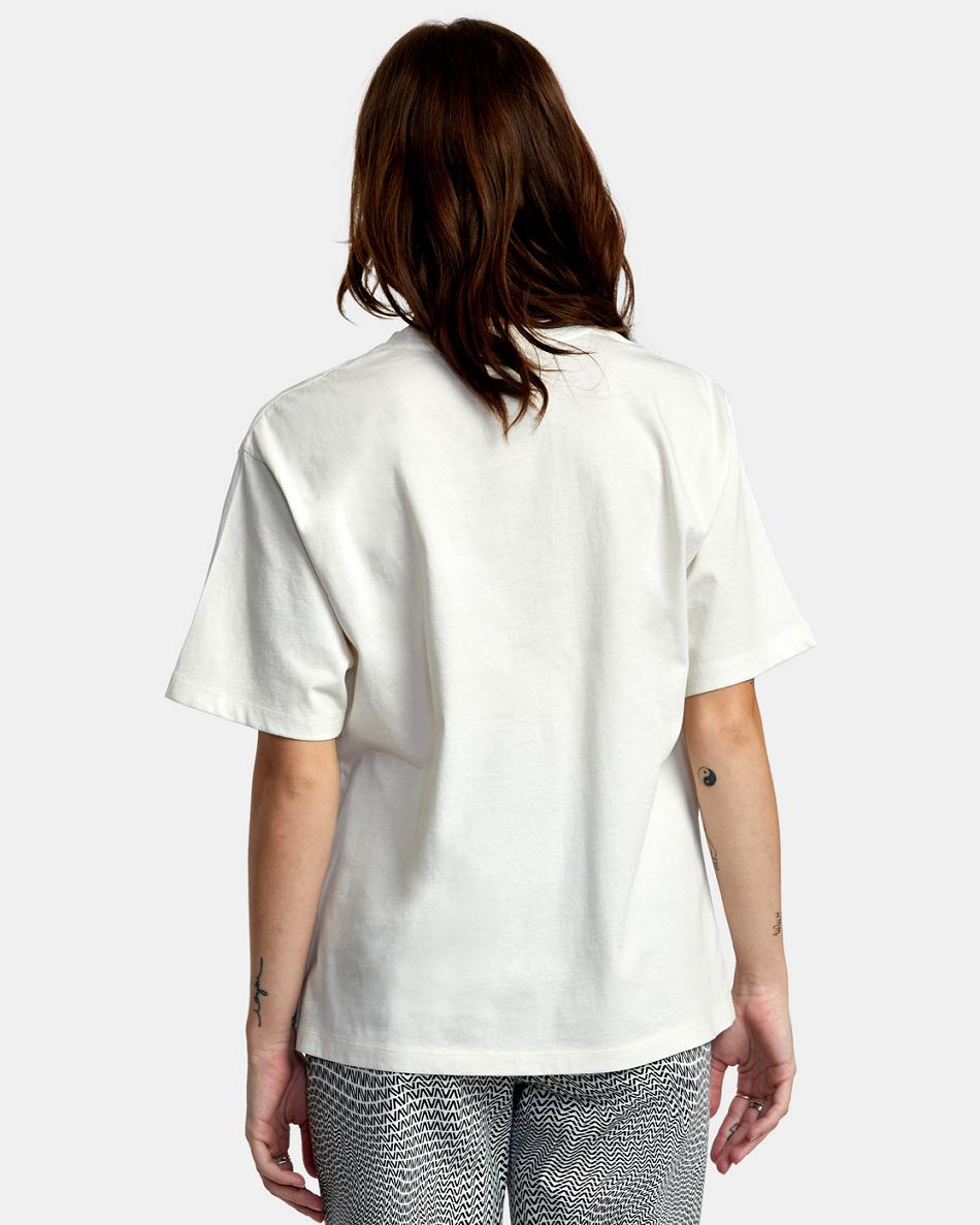 Vintage White Rvca Fly Guy Anyday Women's T shirt | DUSKV50403