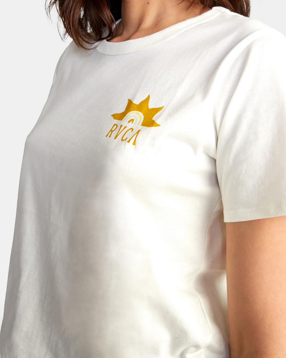 Vintage White Rvca Hawaii Sunrise Boxy Women's T shirt | BUSSD77605