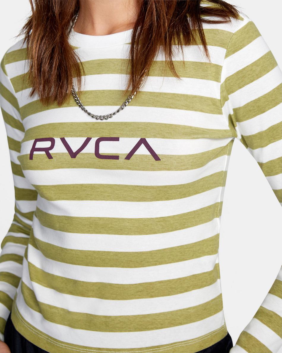 Vintage White Rvca Little Long Sleeve Women's T shirt | LUSTR88669