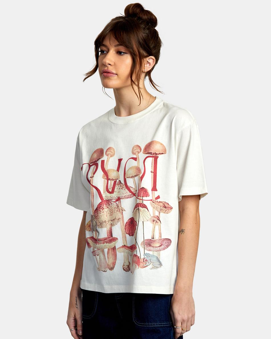 Vintage White Rvca Terrarium Anyday Women's T shirt | UUSTG95786