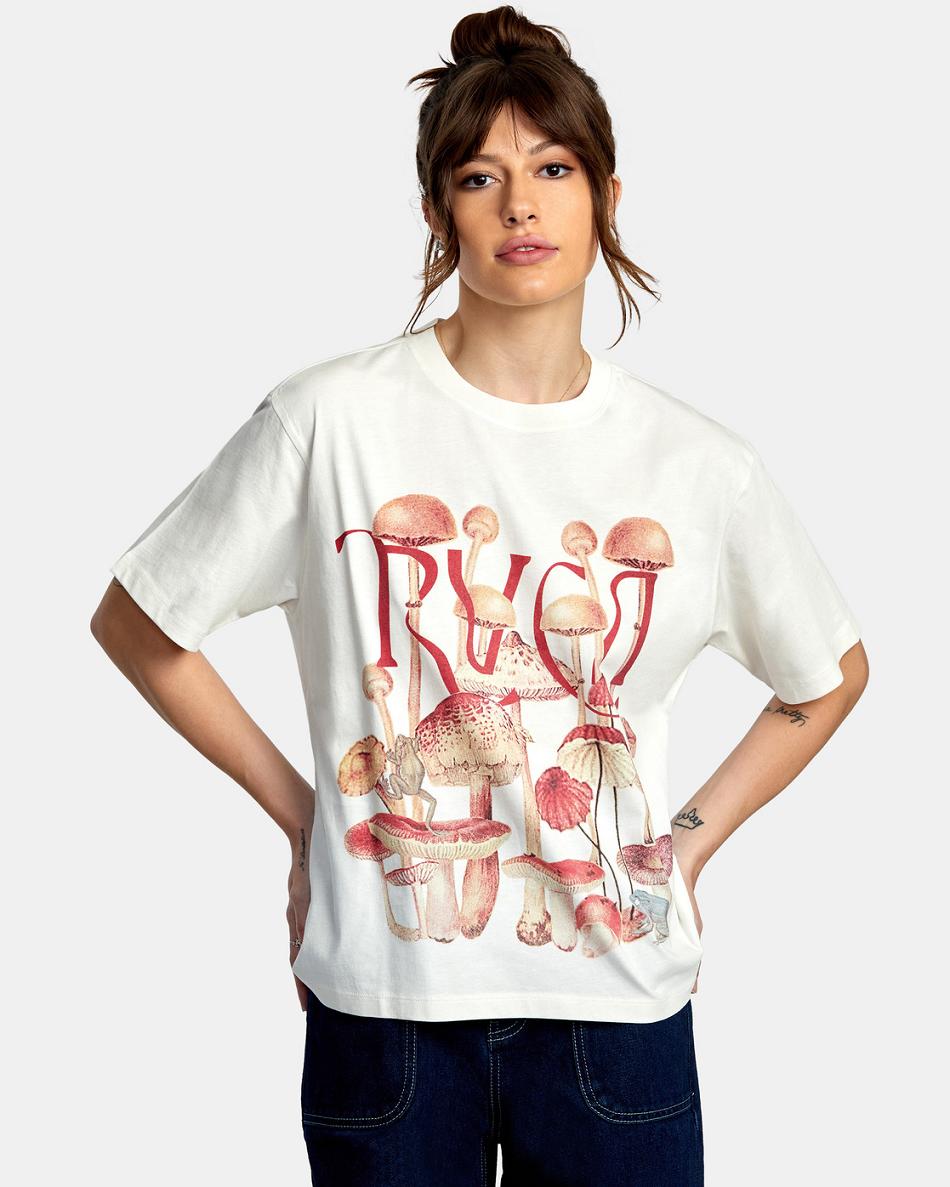 Vintage White Rvca Terrarium Anyday Women\'s T shirt | UUSTG95786