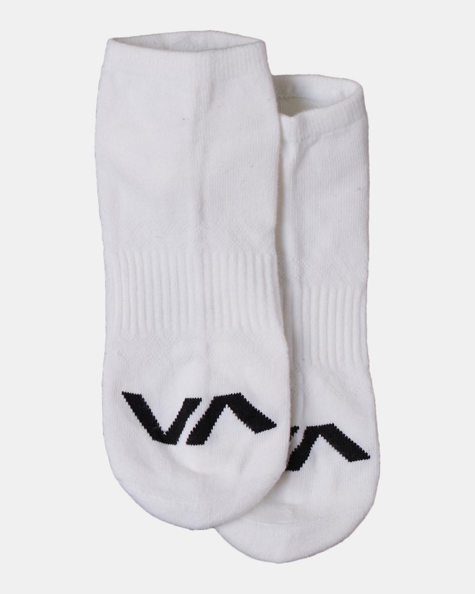White Rvca 3 Pack Sport Logo Super No-Show Men's Socks | TUSWZ96188