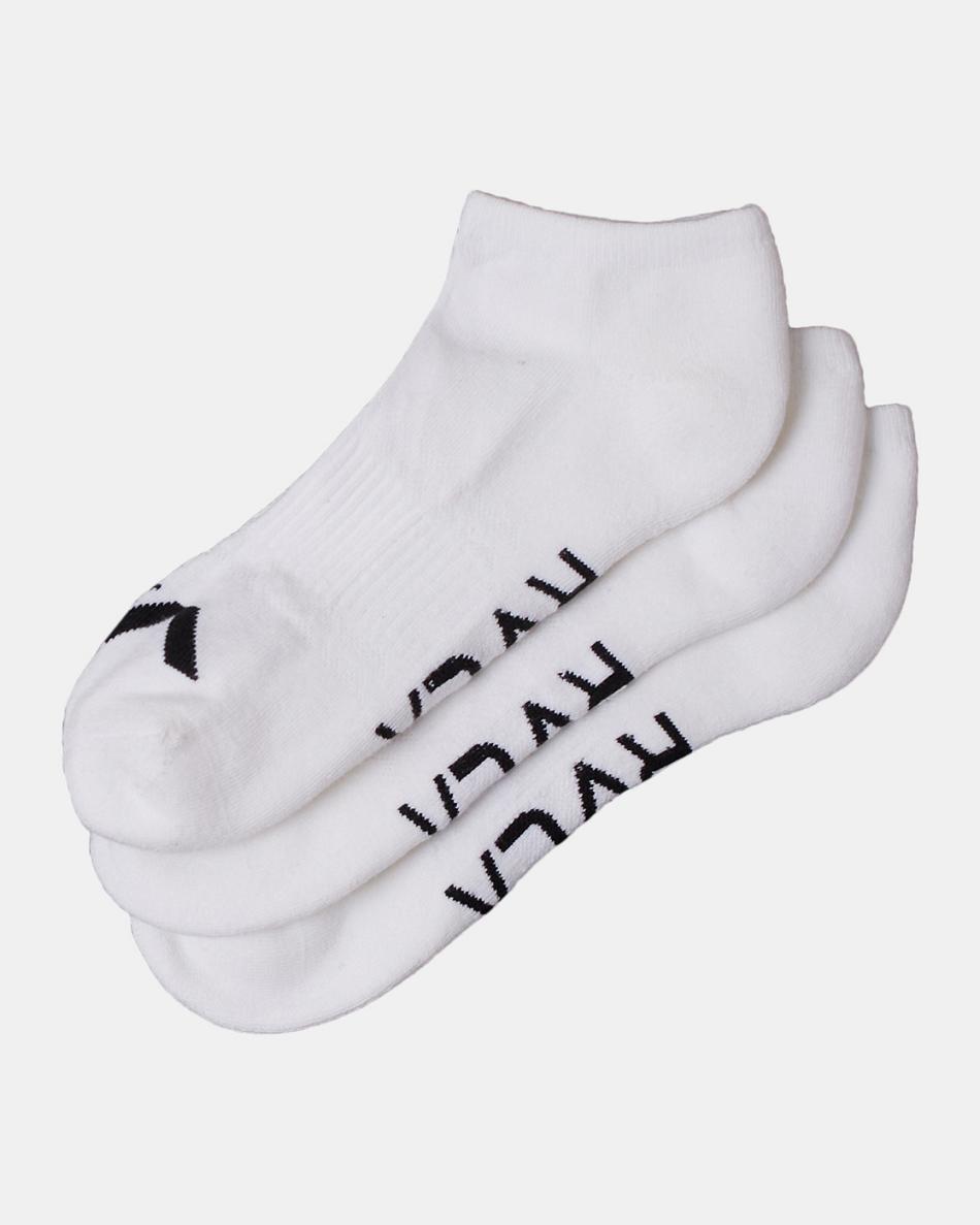 White Rvca 3 Pack Sport Logo Super No-Show Men\'s Socks | TUSWZ96188