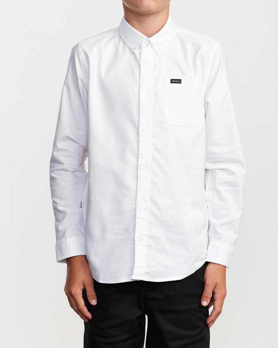 White Rvca Boys Do Stretch Long Sleeve Boys' Shirts | AUSWC44196