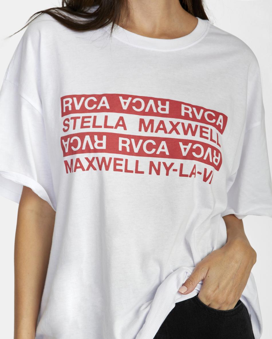 White Rvca Explicit Graphic Women's T shirt | QUSWA11023