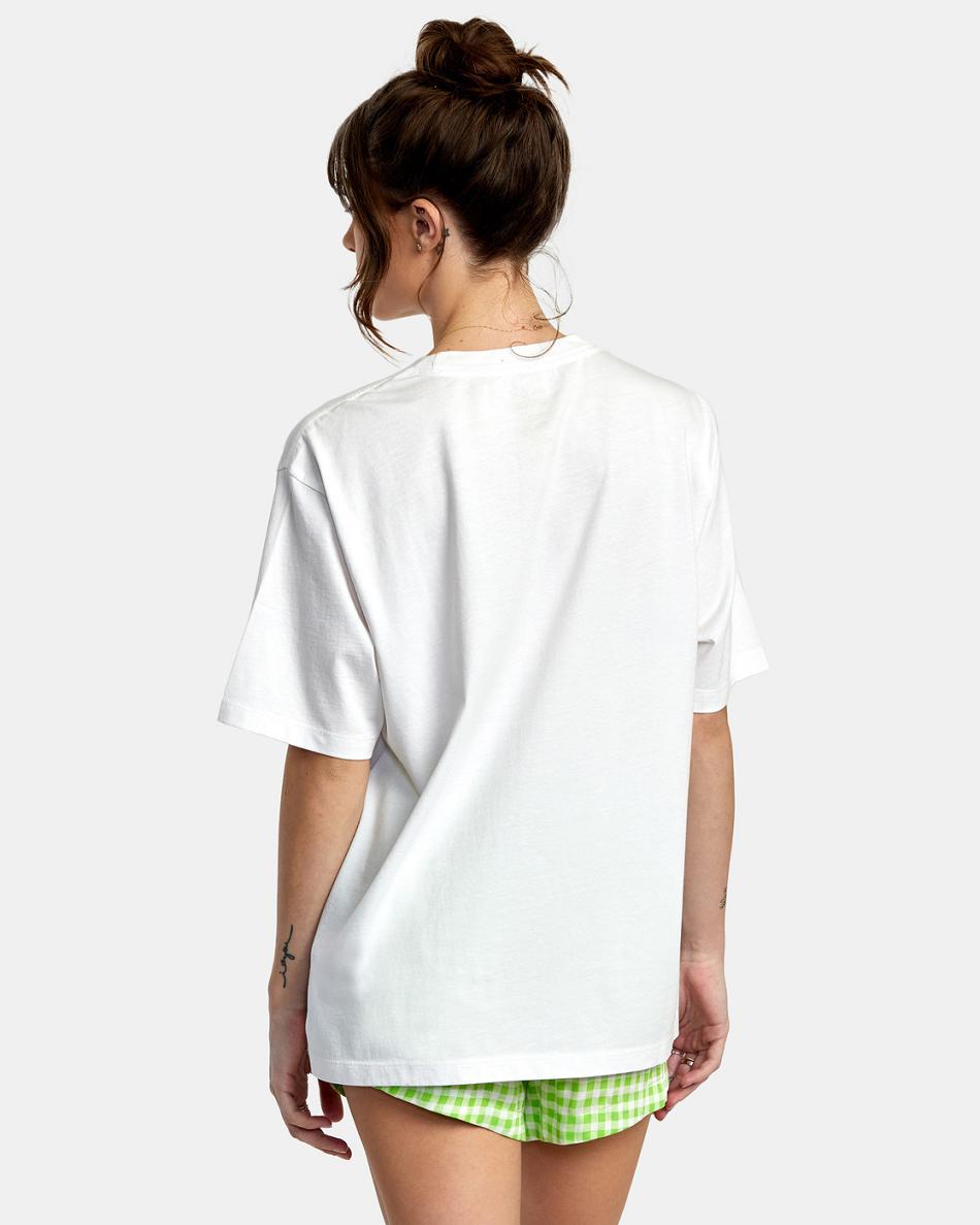 White Rvca Good Grow Anyday Women's T shirt | PUSQX76584