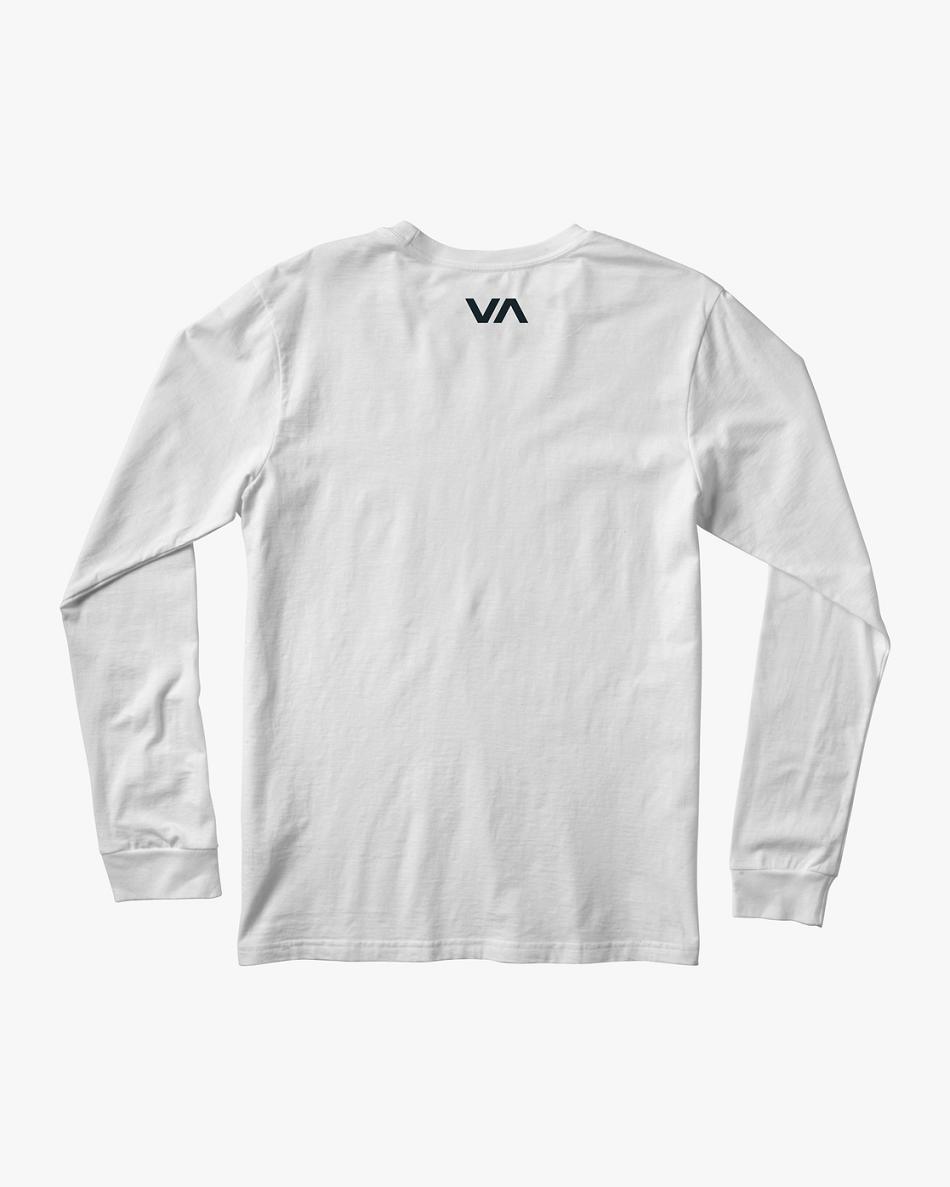 White Rvca Icon Performance Men's Long Sleeve | GUSEC33396