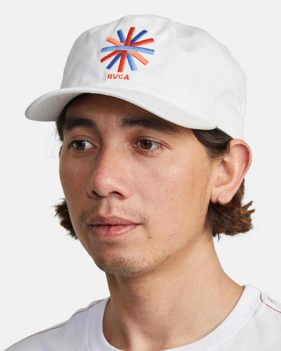 White Rvca Jesse Brown Asterisk Snapback Men's Hats | SUSNY92651