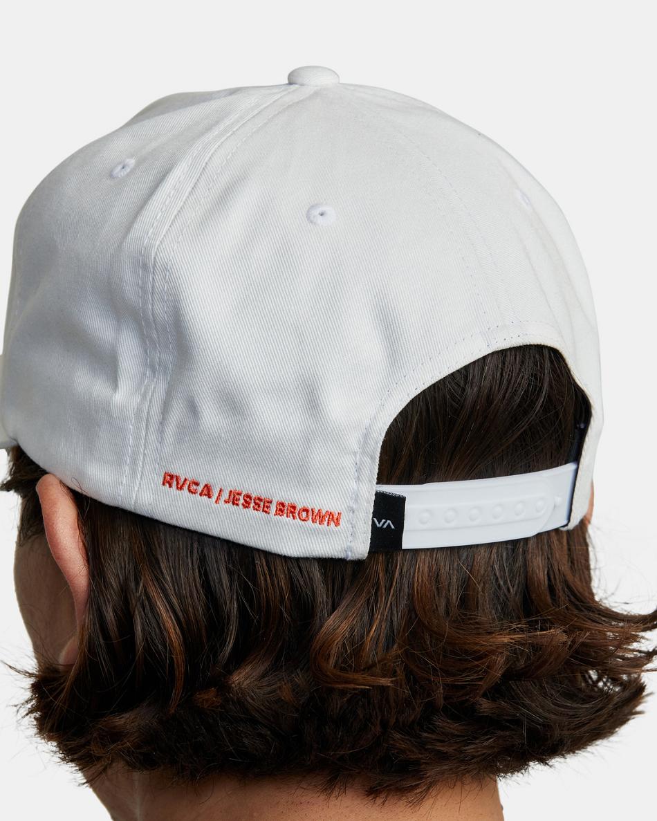 White Rvca Jesse Brown Asterisk Snapback Men's Hats | SUSNY92651