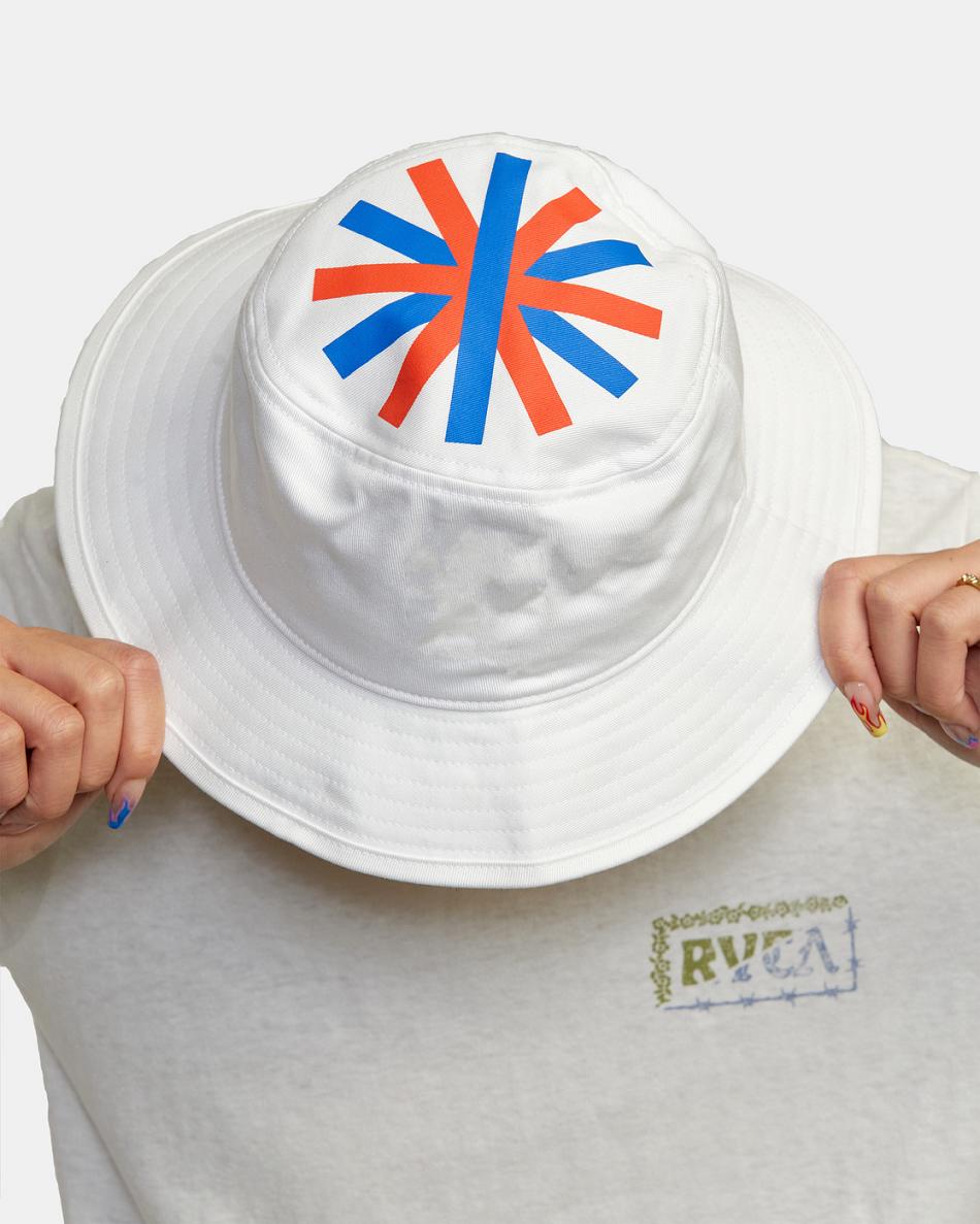 White Rvca Jesse Brown Bucket Women's Hats | PUSER55075
