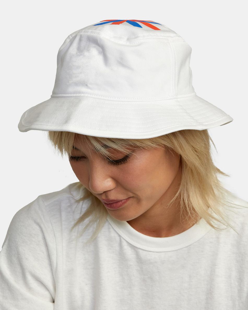 White Rvca Jesse Brown Bucket Women's Hats | PUSER55075
