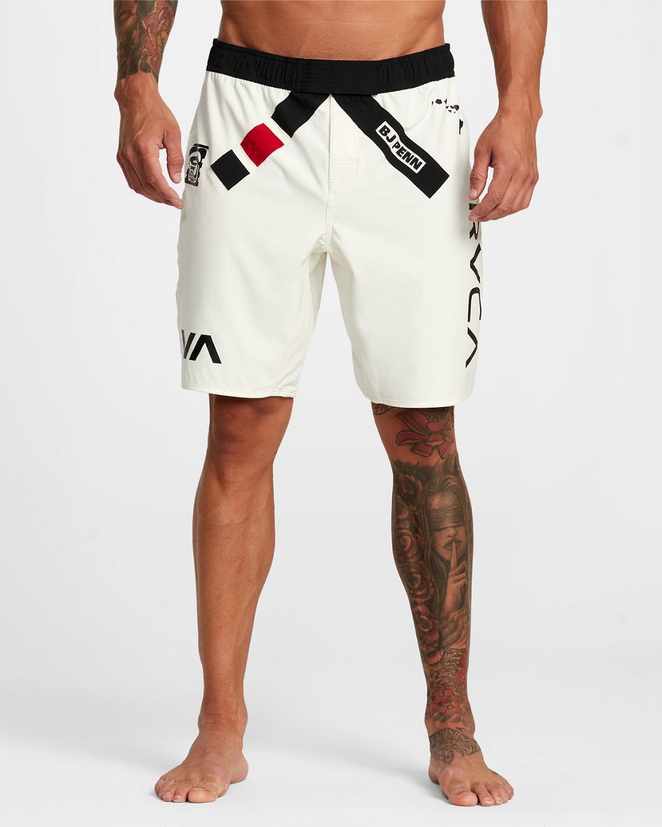 White Rvca Limited Edition BJ Penn Legend Short Men's Shorts | MUSHR57815