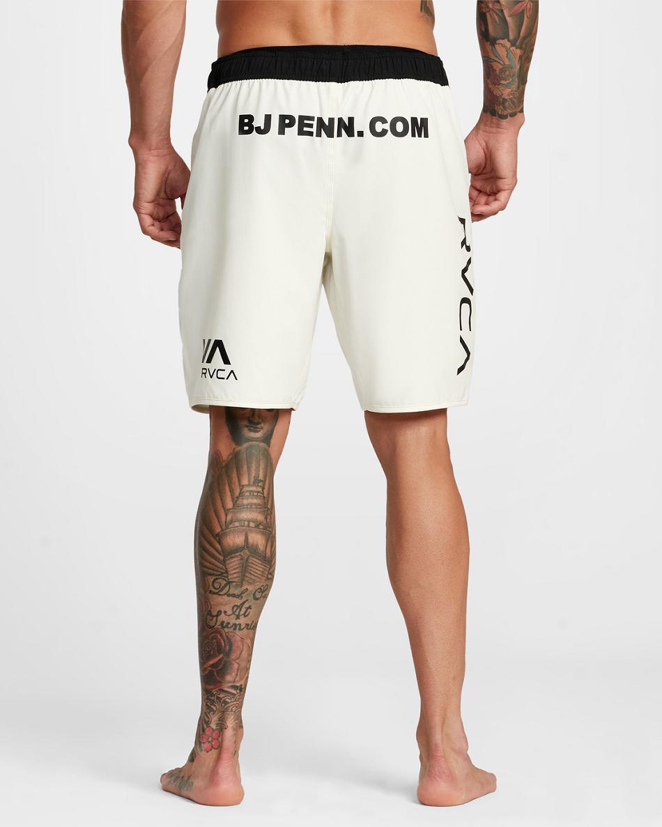 White Rvca Limited Edition BJ Penn Legend Men's Running Shorts | USEGJ67254