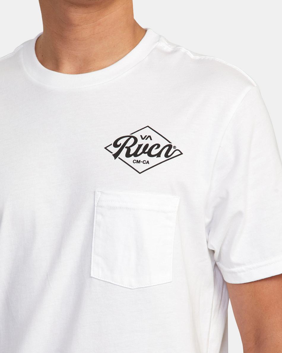 White Rvca RVCA Plate Tee Men's Short Sleeve | YUSGT18123