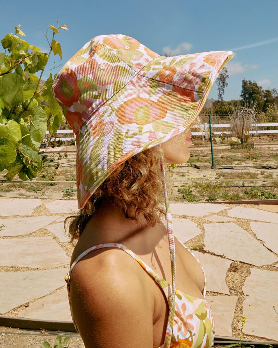 White Rvca Sunlight Bucket Women's Hats | USJZR48089