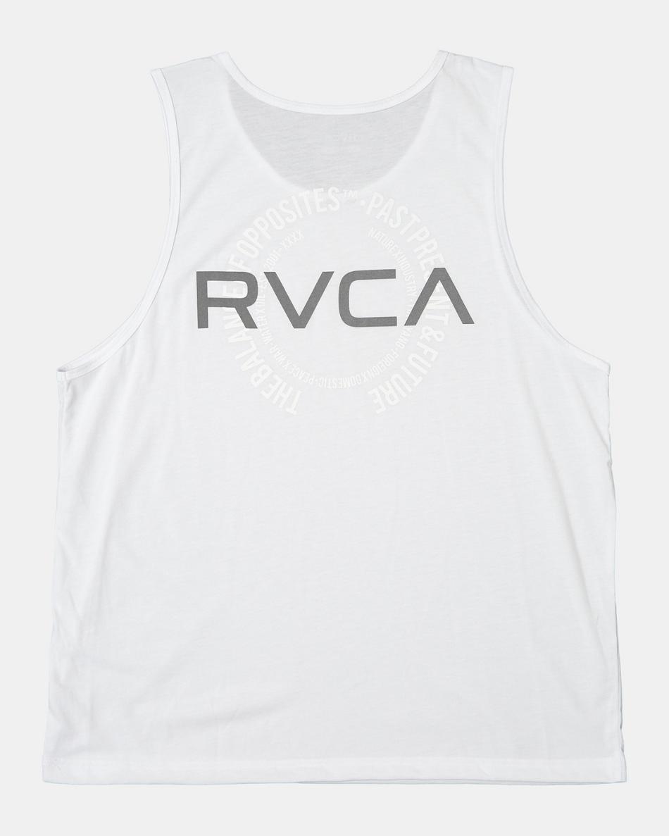 White Rvca VA Levels Men's Tanks | ZUSMJ81453