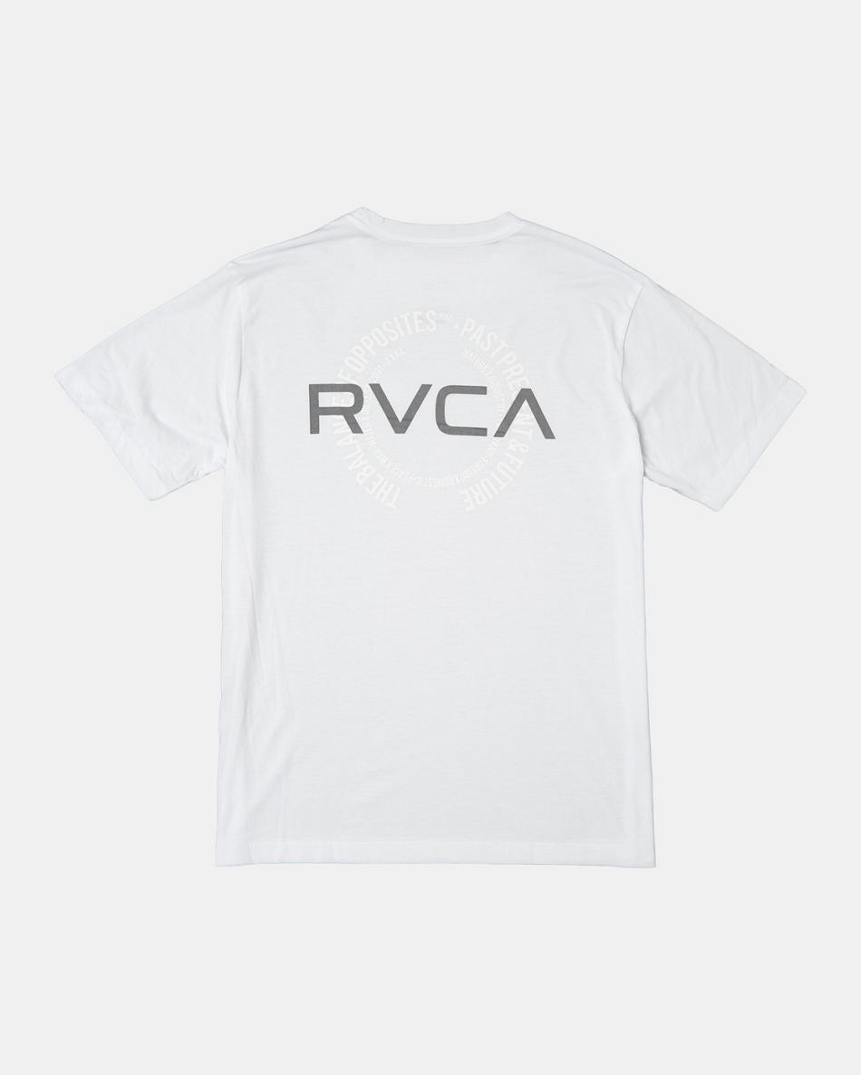 White Rvca VA Levels Short Sleeve Men's Long Sleeve | USNZX84308