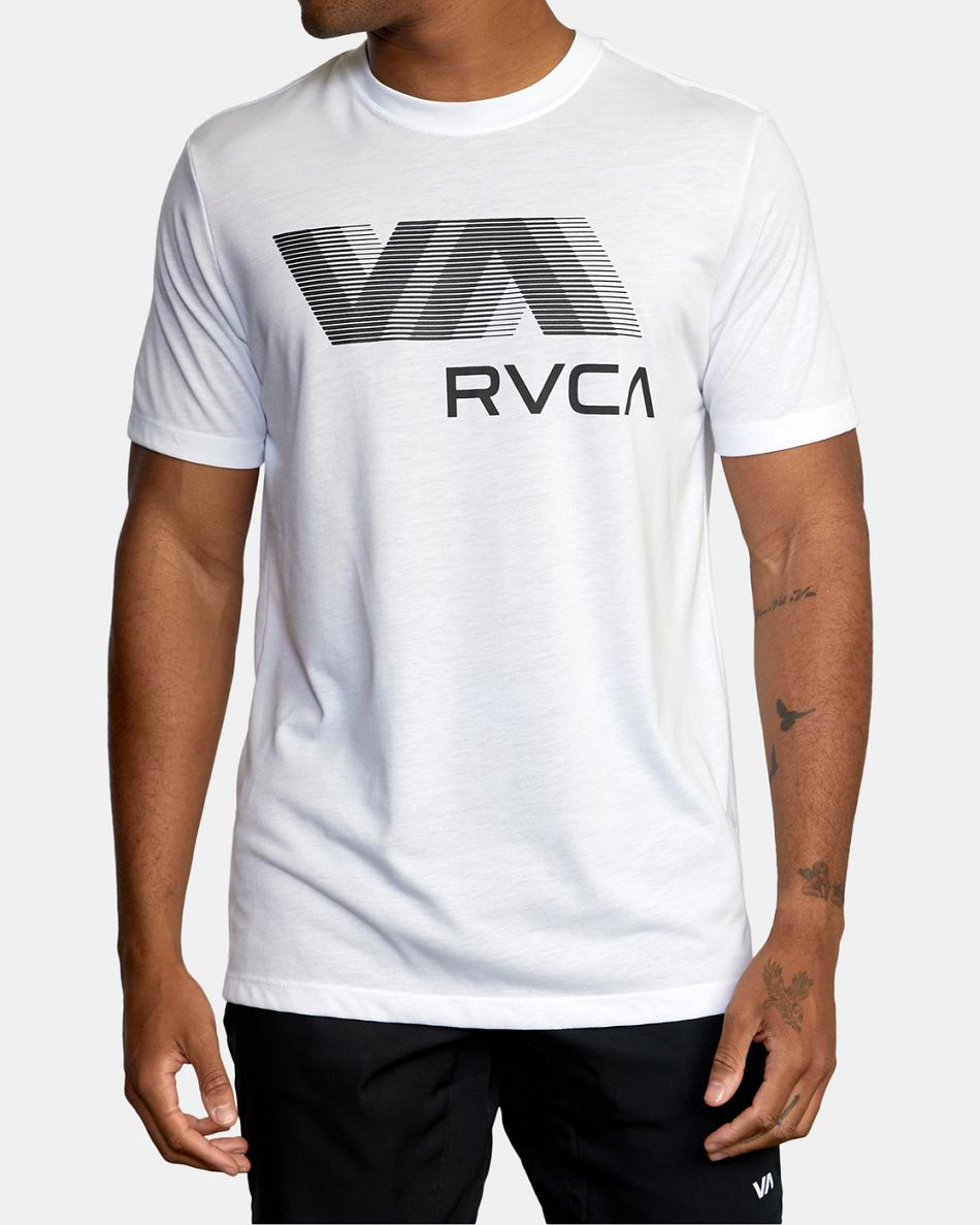 White Rvca VA RVCA Blur Performance Tee Men's Short Sleeve | QUSUV93599